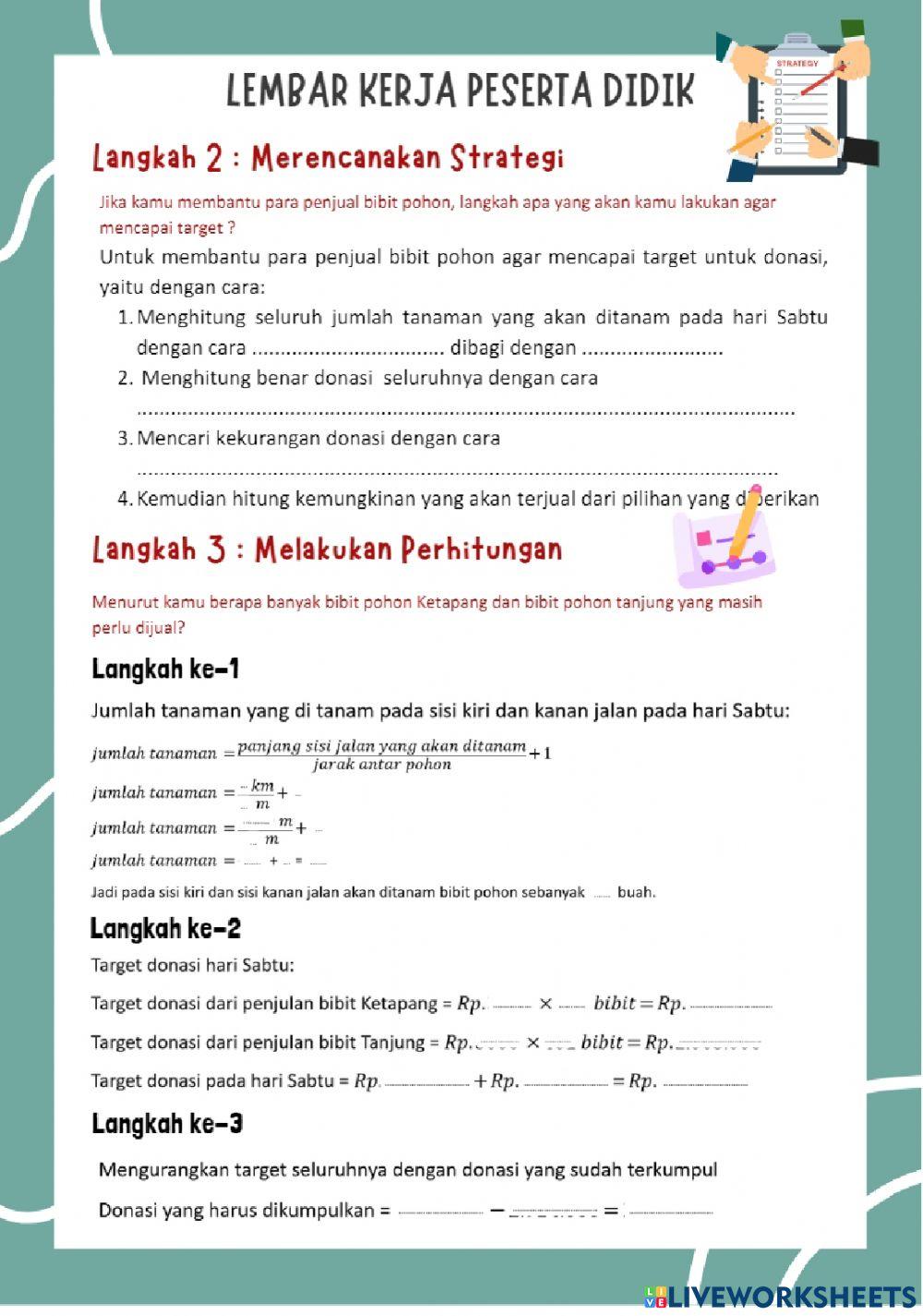 Lkpd pertemuan ke-2. soal pemecahan masalah berorientasi akm