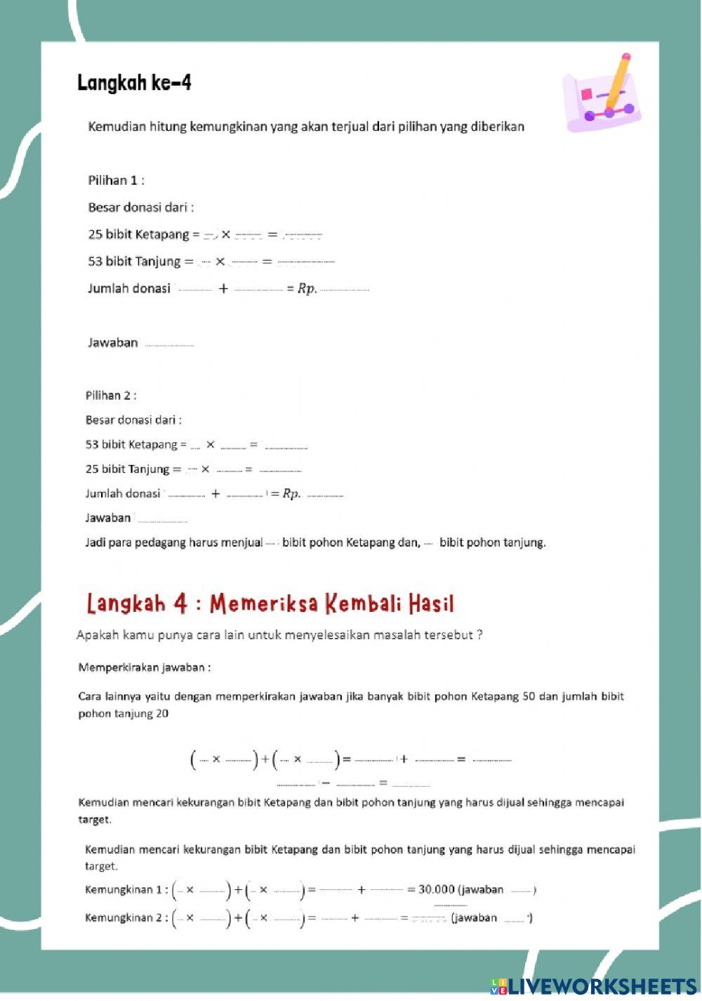 Lkpd pertemuan ke-2. soal pemecahan masalah berorientasi akm