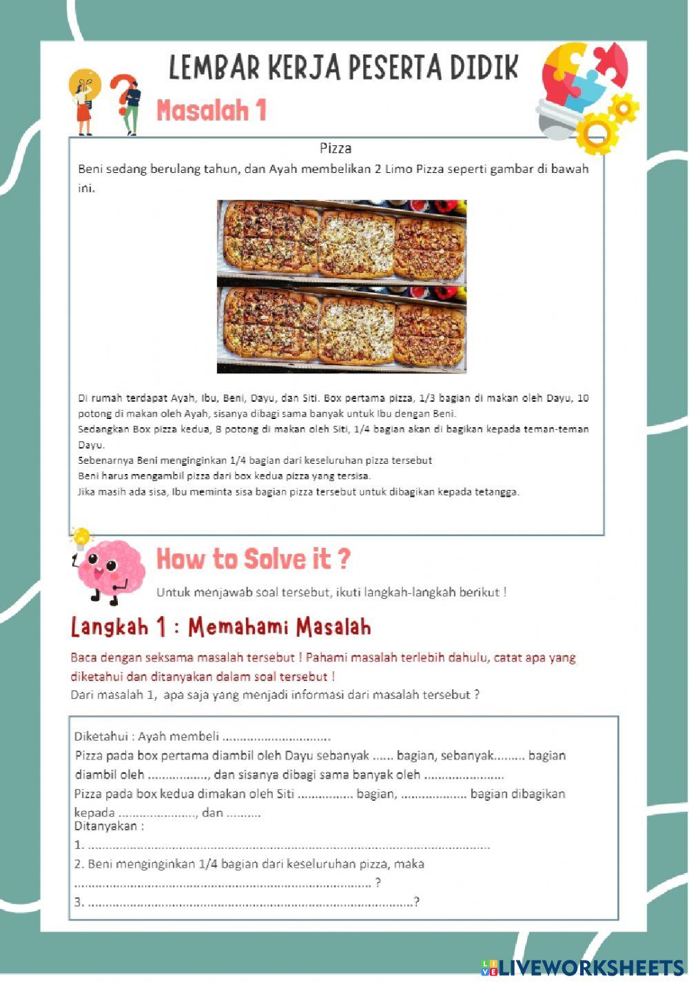 Lkpd pertemuan ke-2 - soal pemecahan masalah berorientasi soal akm