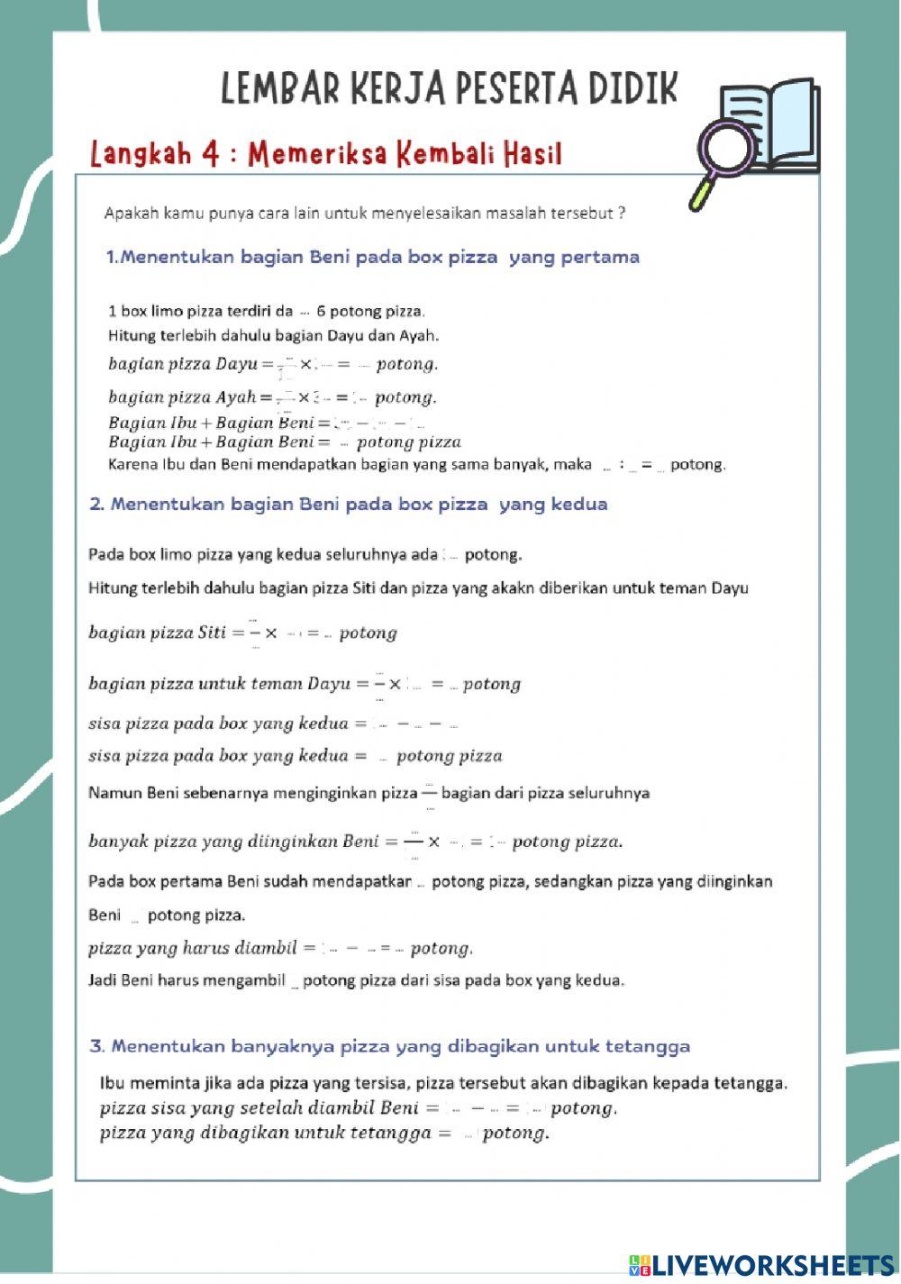 Lkpd pertemuan ke-2 - soal pemecahan masalah berorientasi soal akm