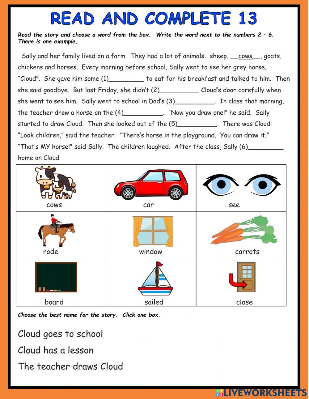 Read and complete 13