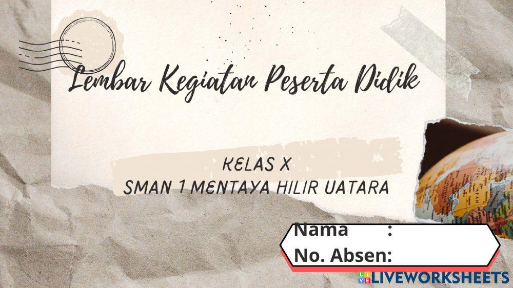LKPD Kelas X Larangan Pergaulan Bebas dan Perbuatan ZIna