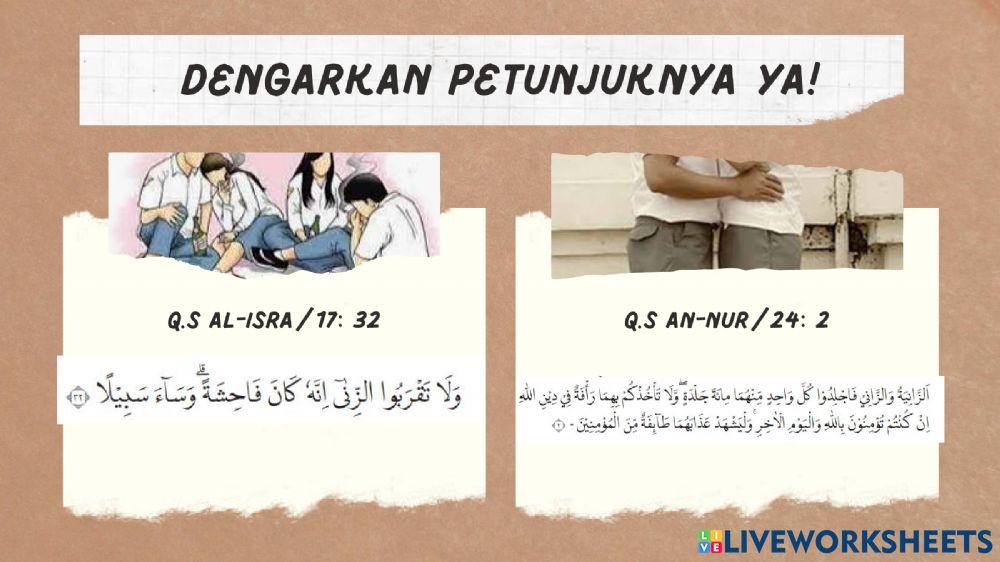 LKPD Kelas X Larangan Pergaulan Bebas dan Perbuatan ZIna