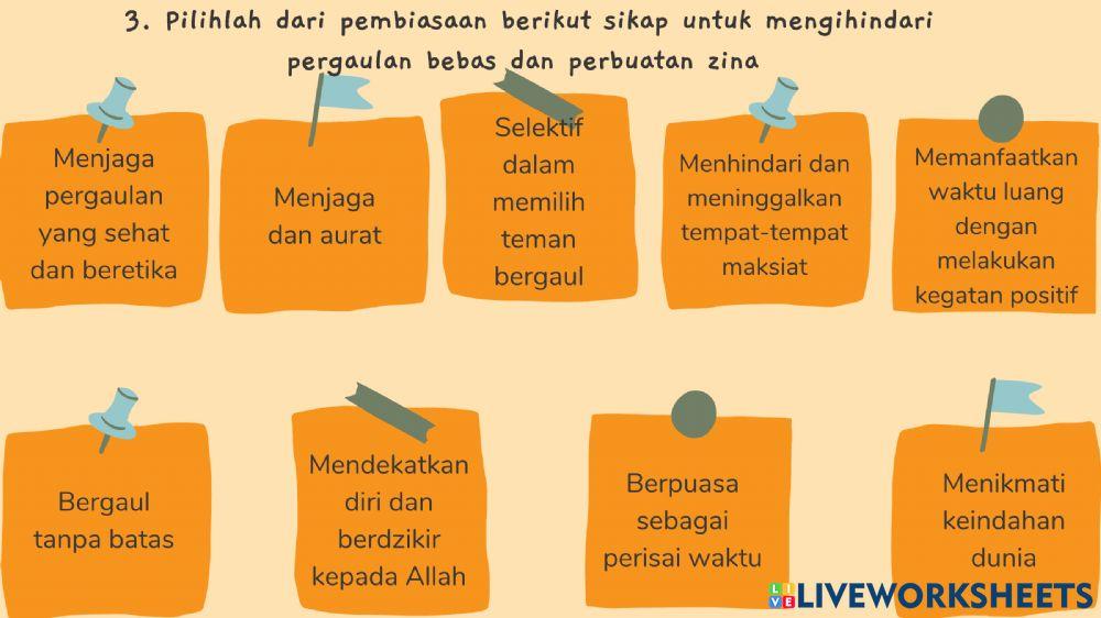 LKPD Kelas X Larangan Pergaulan Bebas dan Perbuatan ZIna