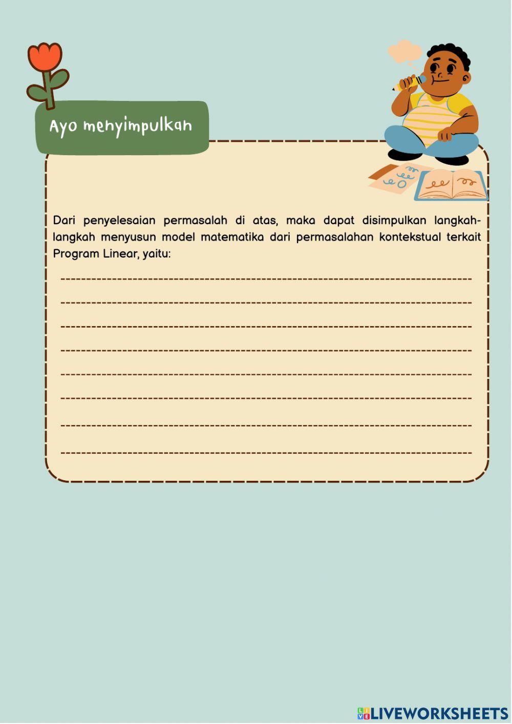 Model Matematika Program Linear