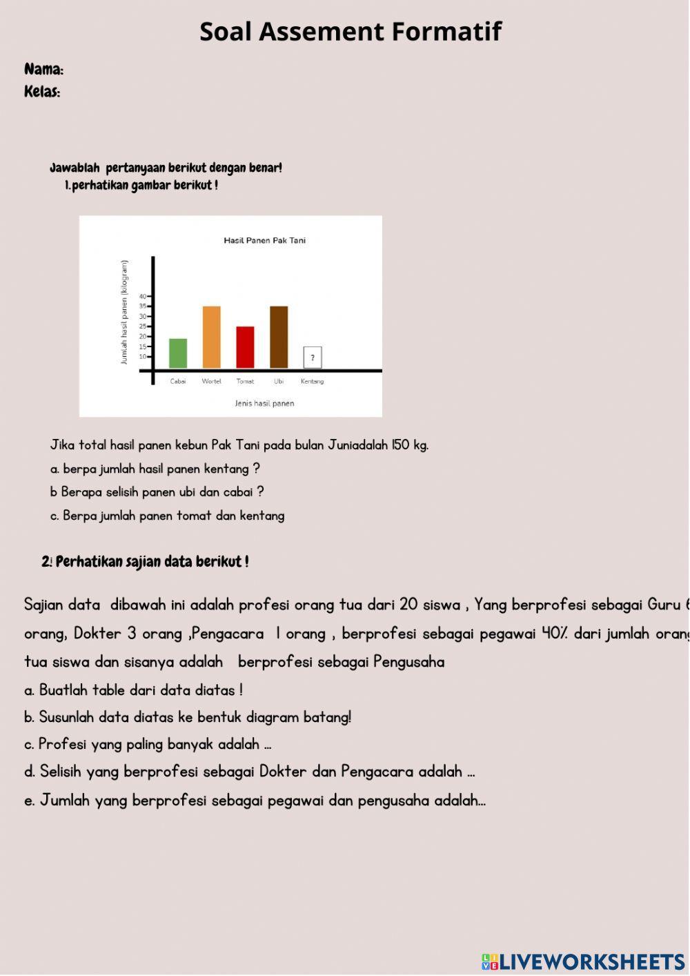 Matematika  Penyajian Data