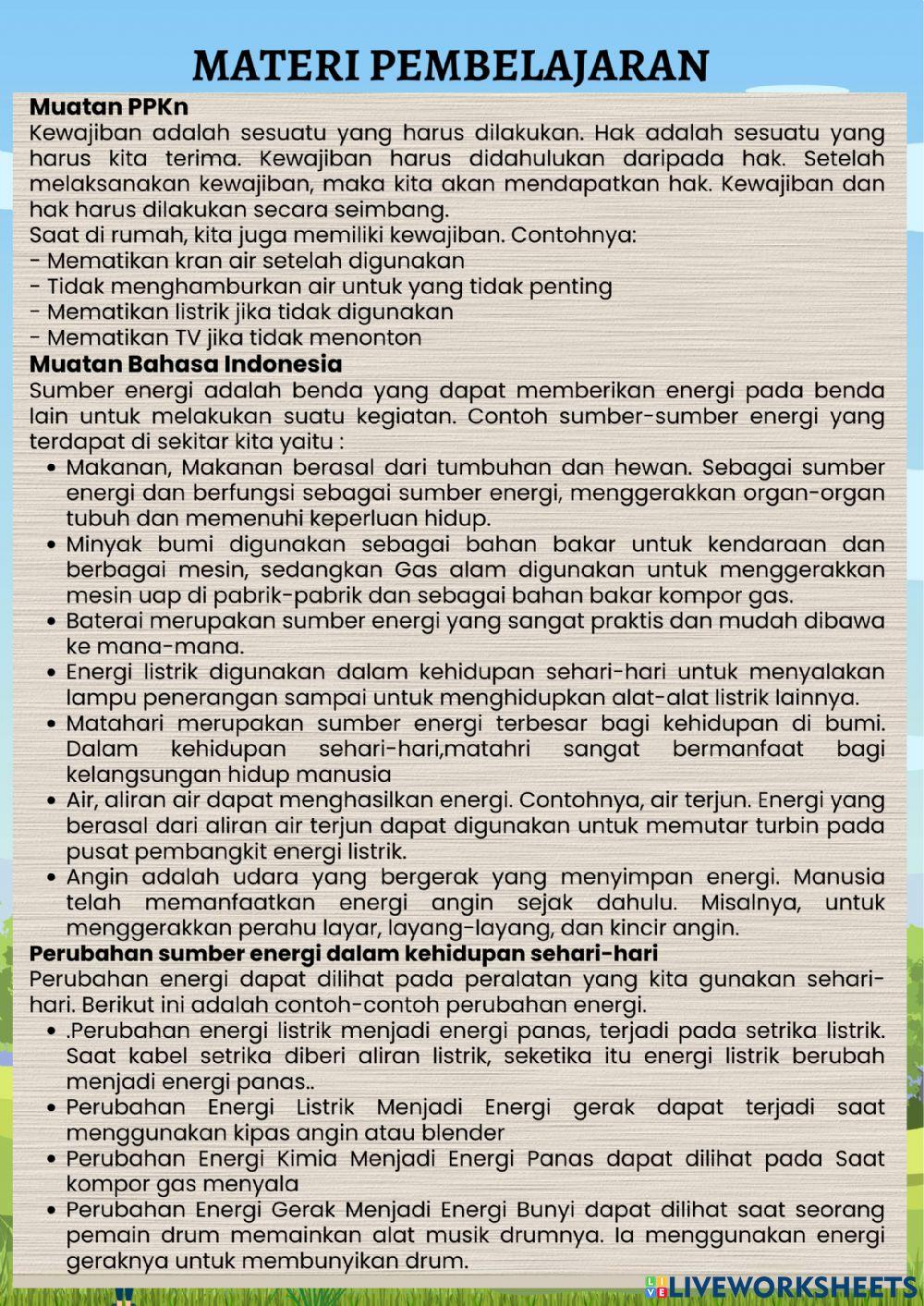 LKPD Energi dan Perubahannya