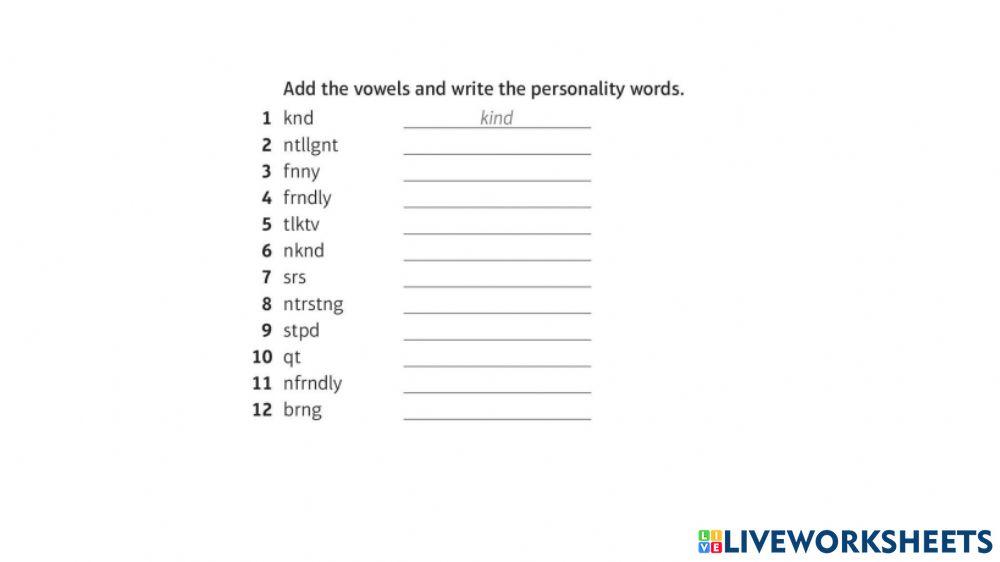 Adjectives unscramble 3.2