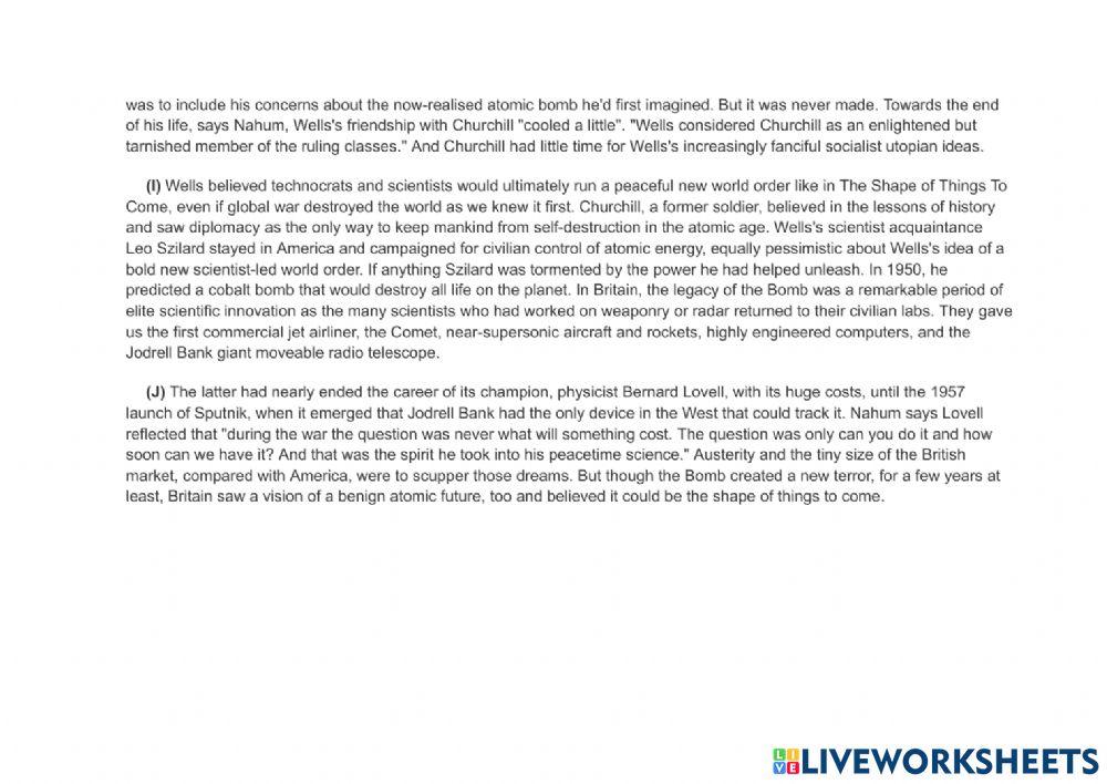 Reading comprehension