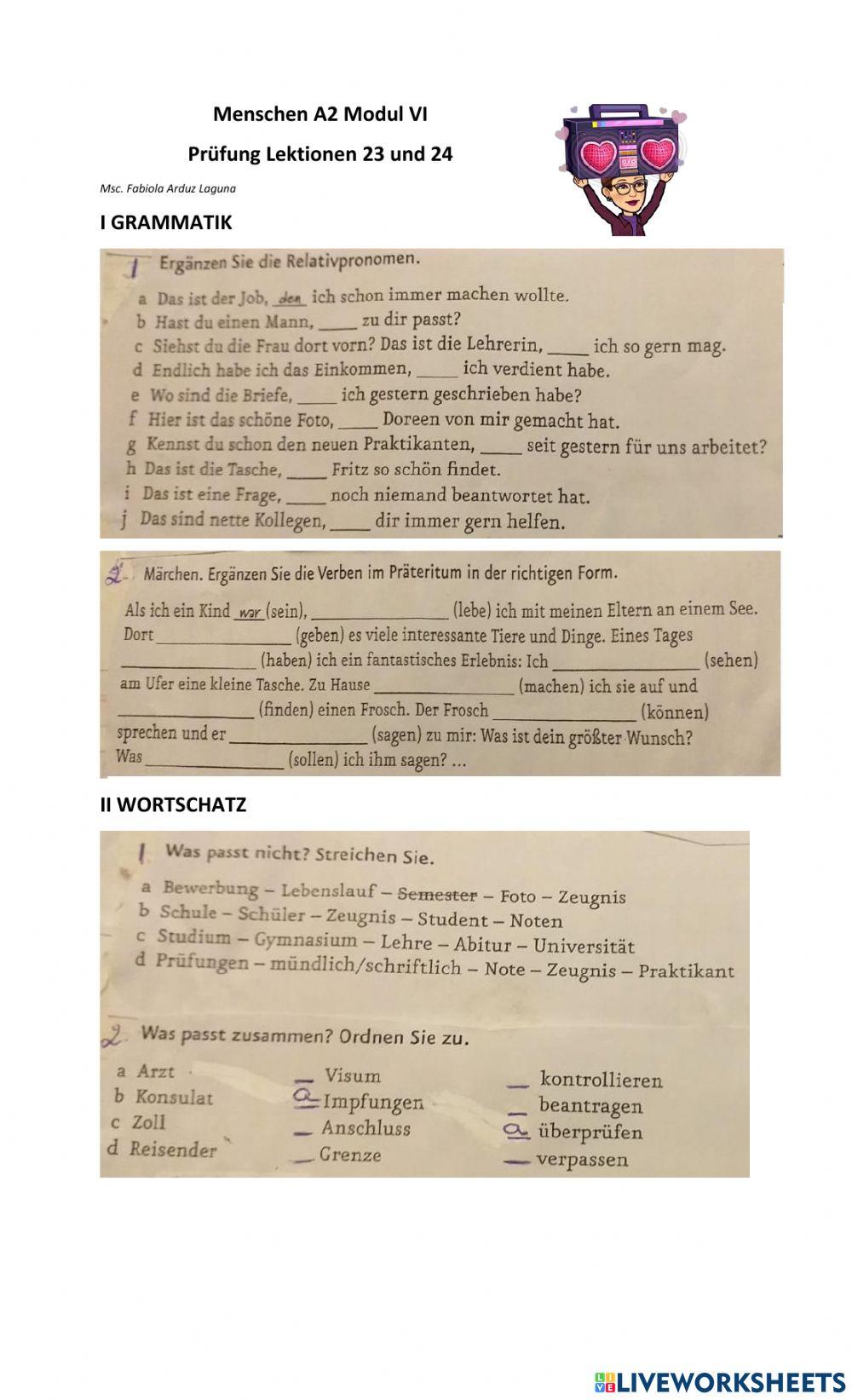 A2 Prüfung L 23 & 24