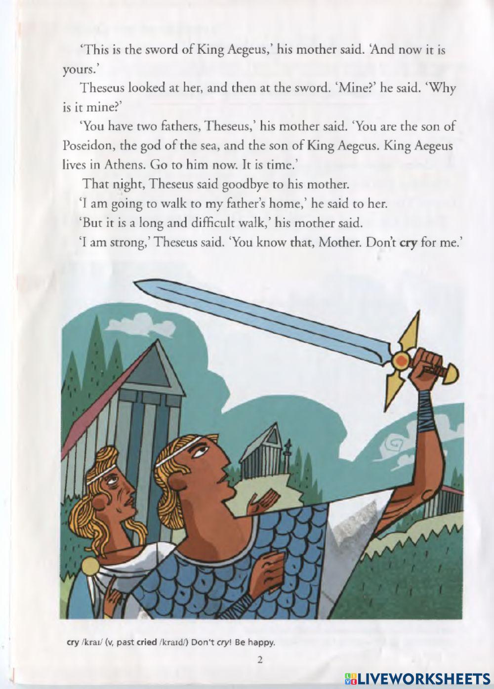 Reader Theseus and the Minatour Chapter 12 worksheet Live Worksheets