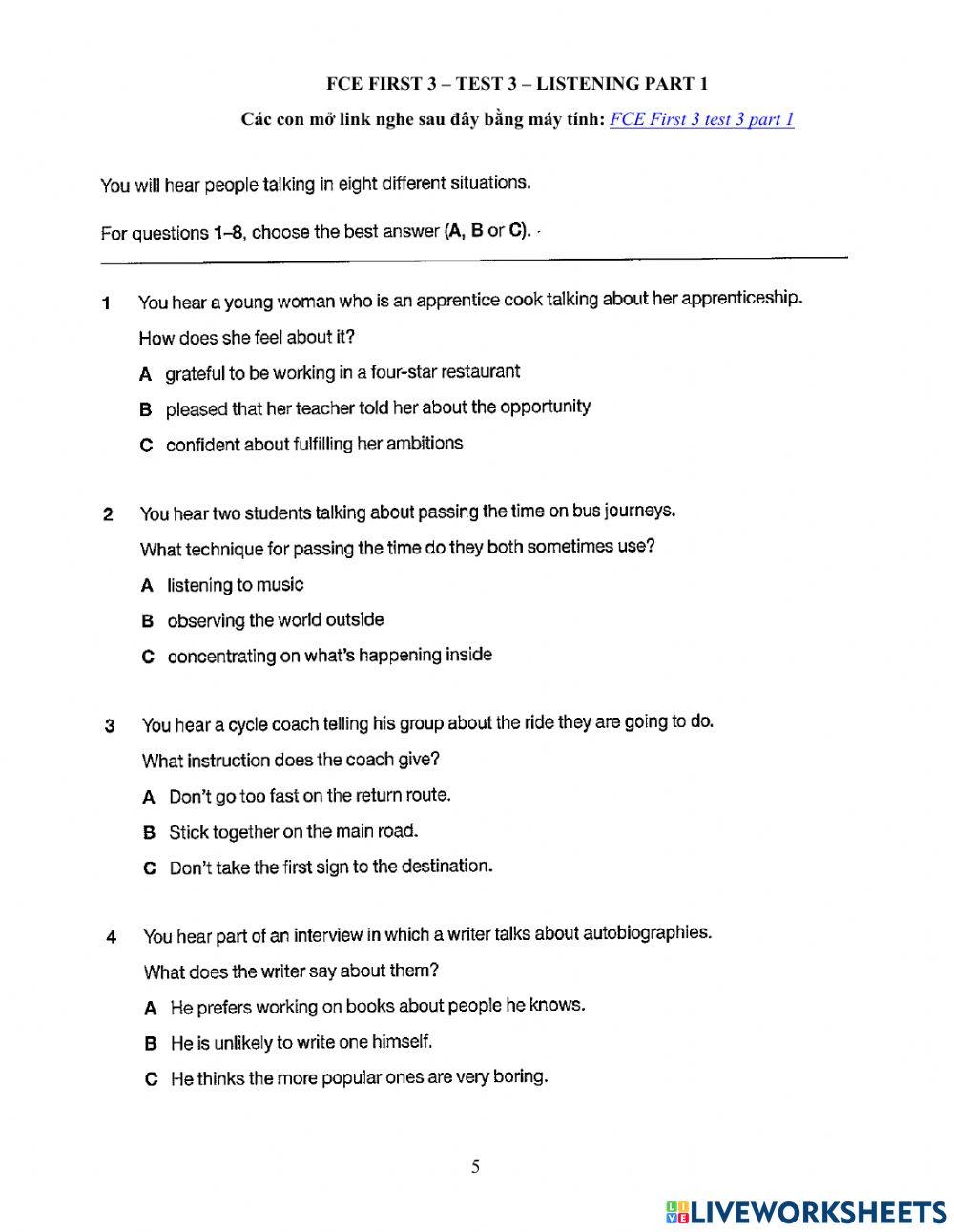 Foreign teacher-S8-Week 5-Lesson 5-FCE PRACTICE
