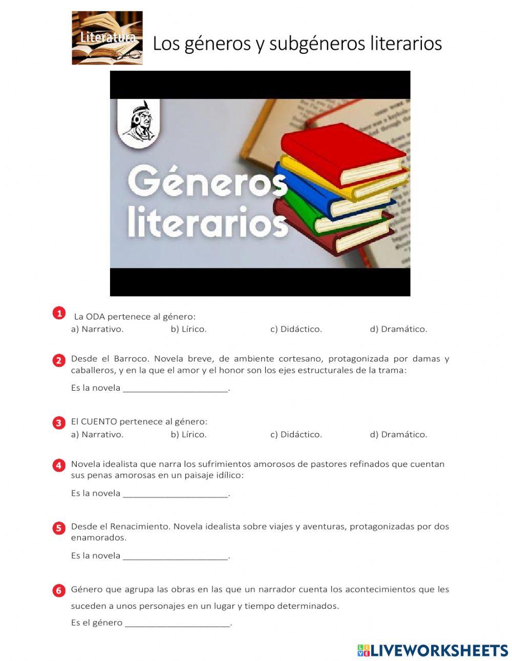 Clase invertida Nv 3 - Los géneros literarios