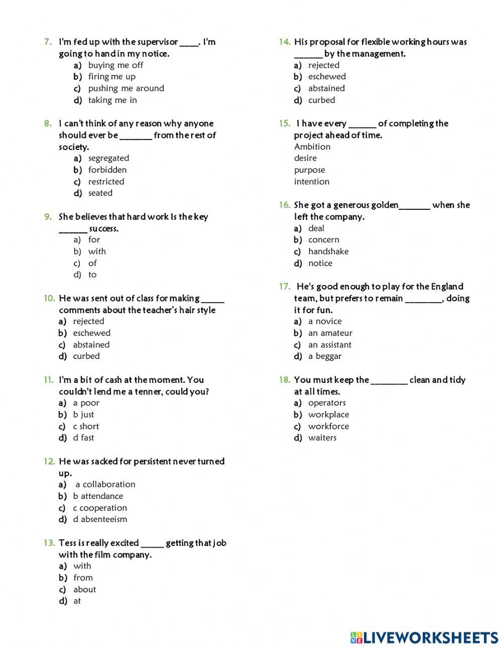 Advance conversation No. 1