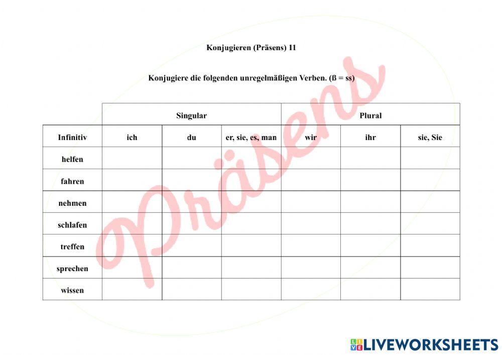 Konjugieren (Präsens) 11