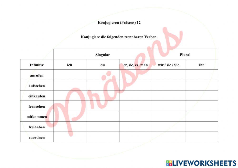 Konjugieren (Präsens) 12