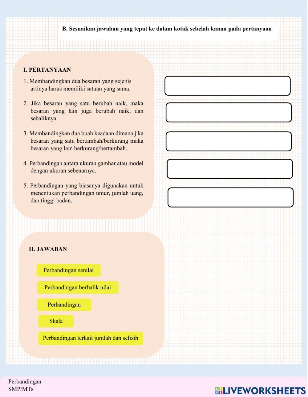 Perbandingan senilai dan berbalik nilai (kegiatan 4)