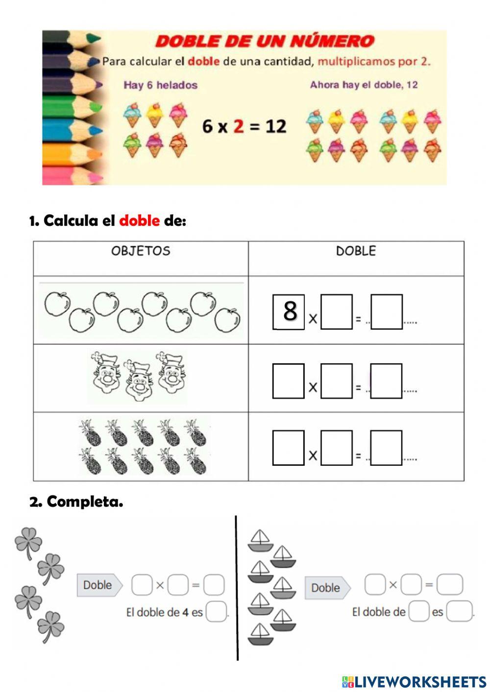 El doble de un número