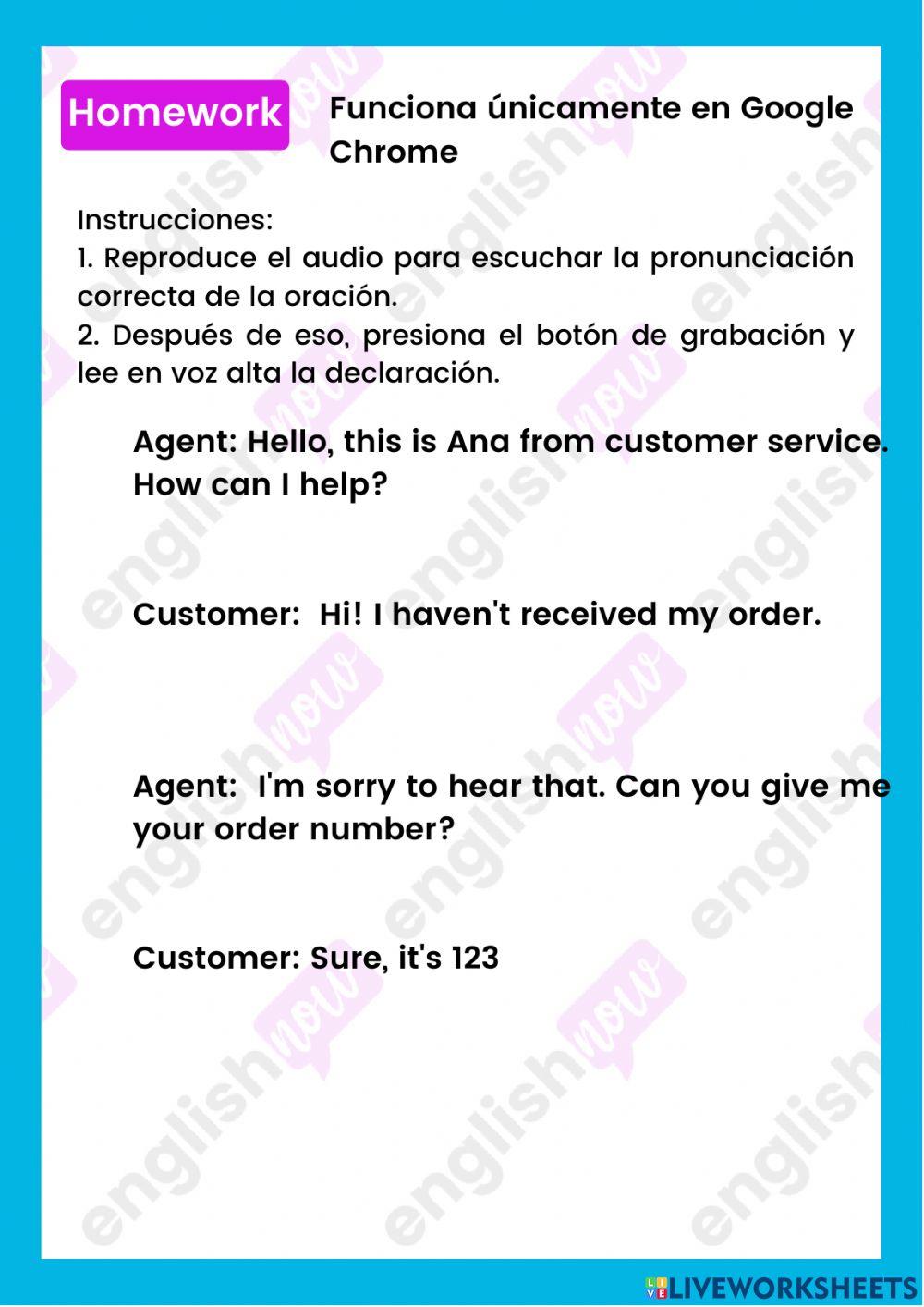 Customer service call