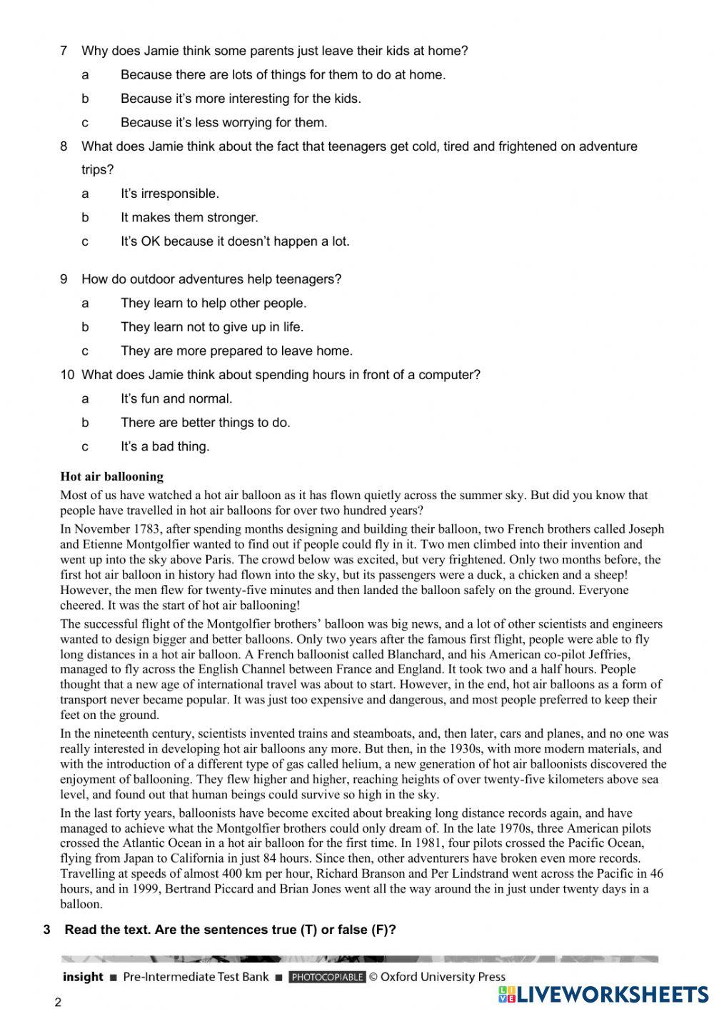 Pre intermediate unit 5