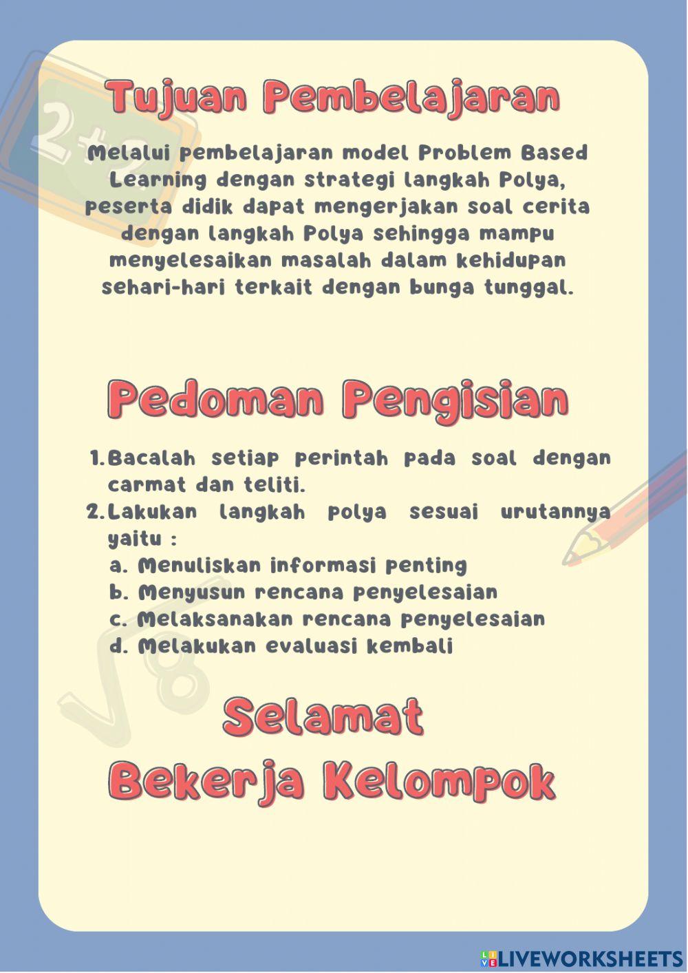 LKPD Aritmatika Sosial (Bunga Tunggal) PPL 2