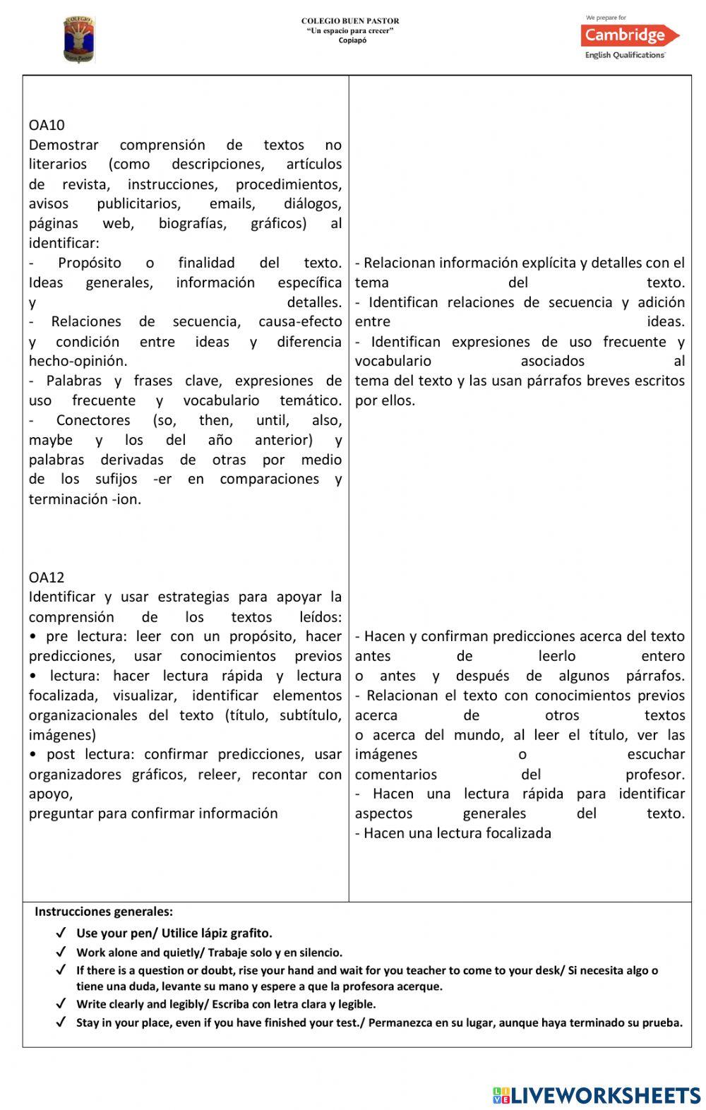 Reading Comprehension Assessment Who was Frida Kahlo Row A