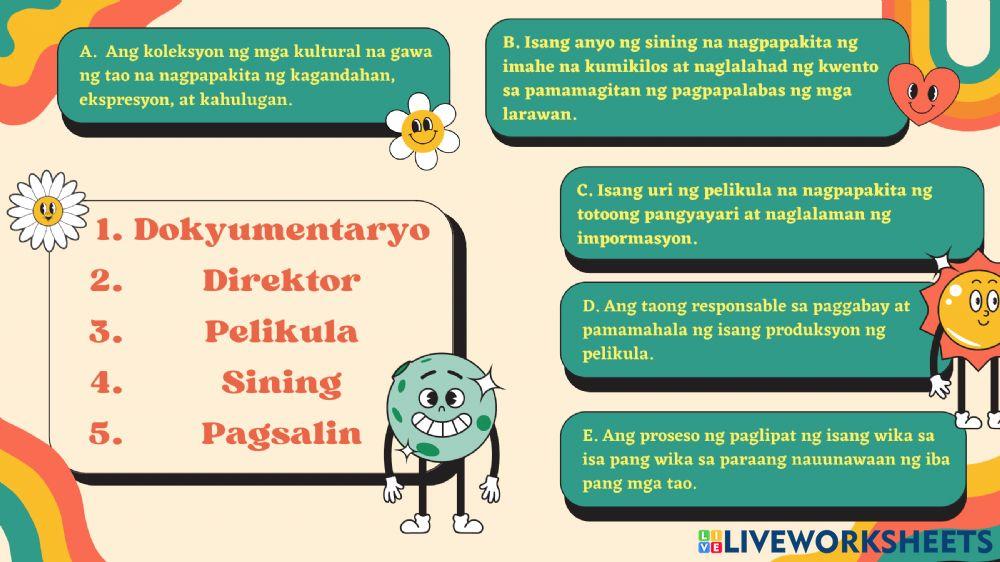 Worksheet in Dokyumentaryo