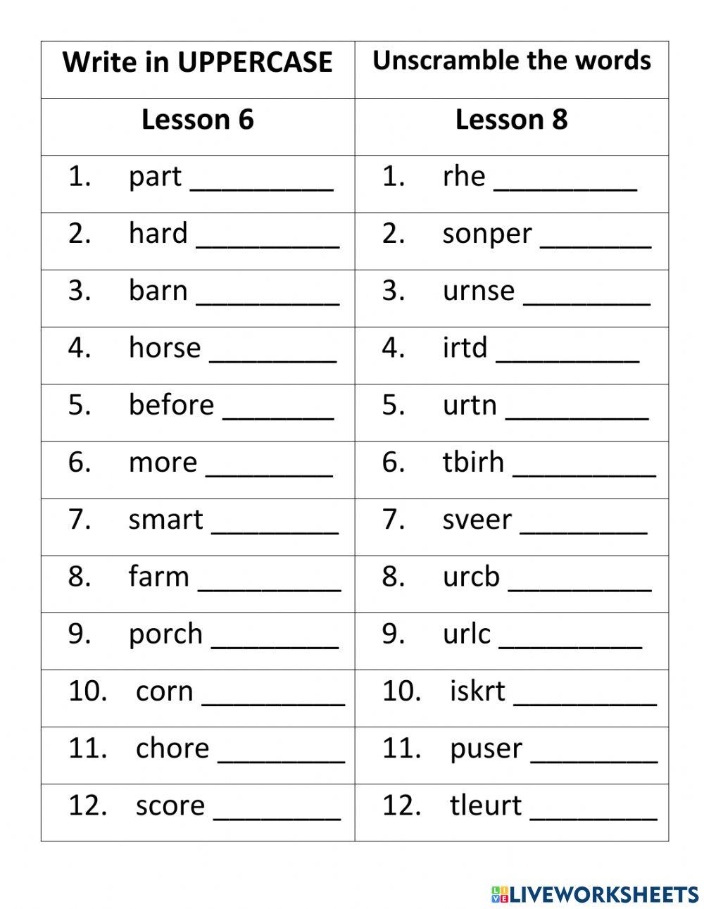 LESSON 6 and 8 Second Grade