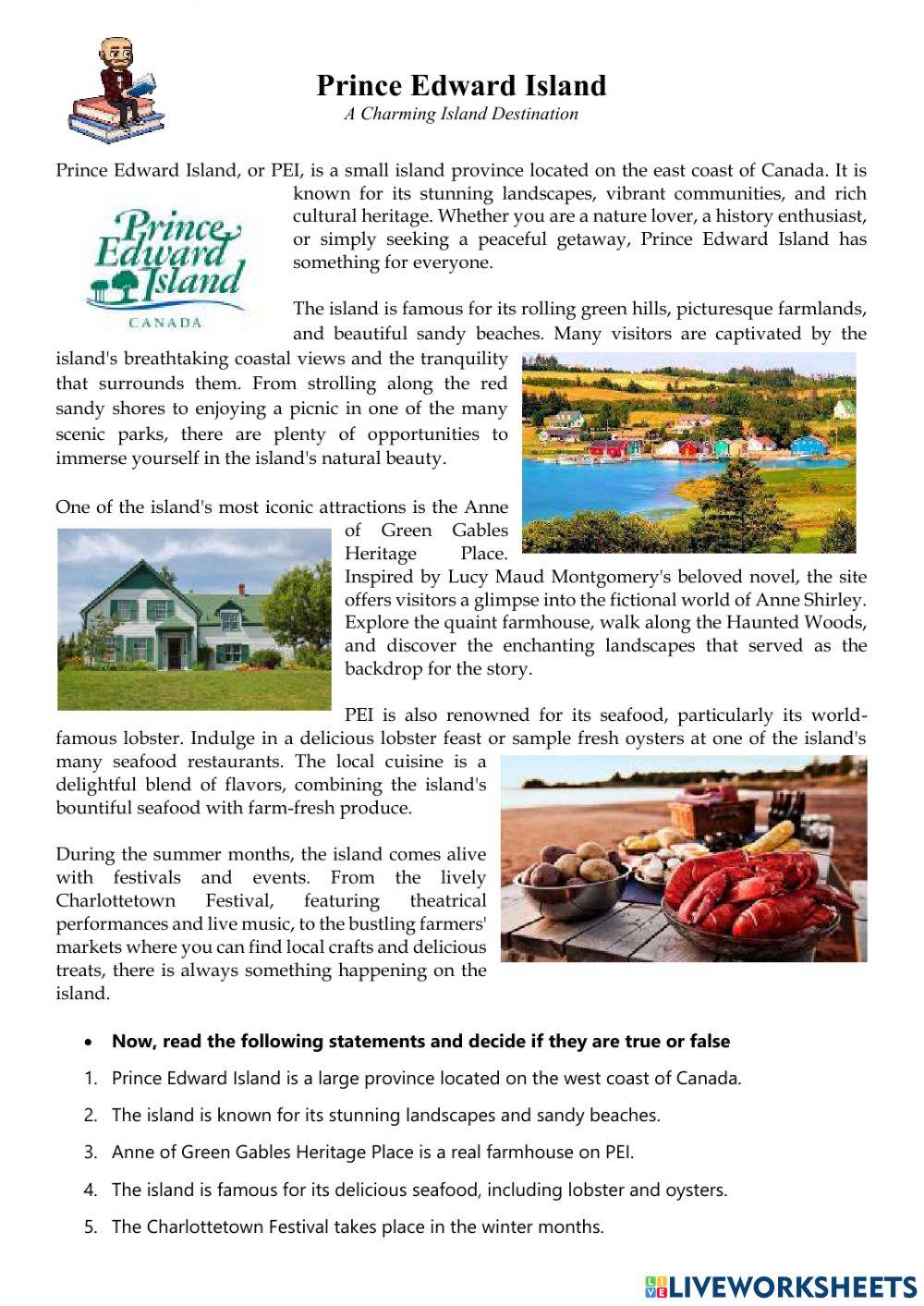 Reading Comprehension: Prince Edward Island