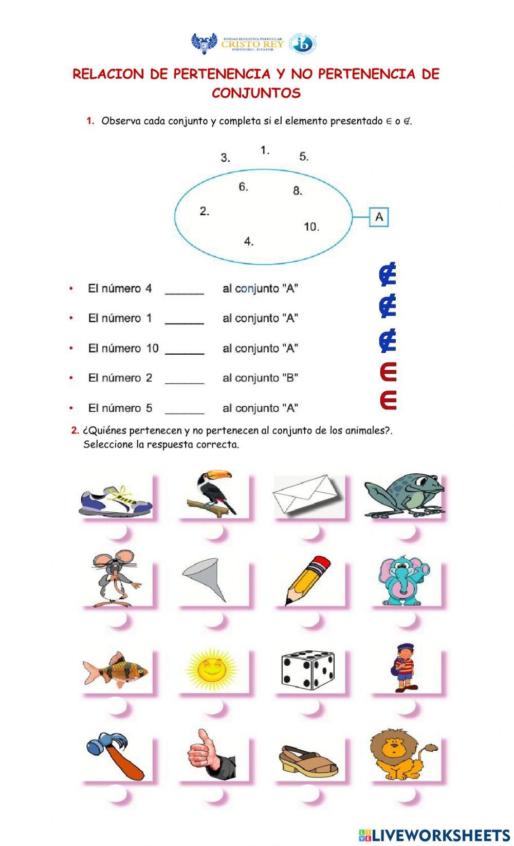 Pertenece - no pertenece