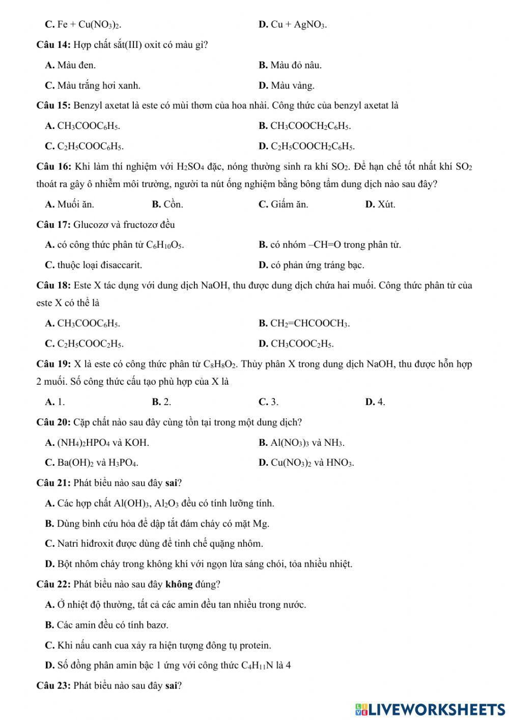 Tổng ôn lý thuyết hoá học-21
