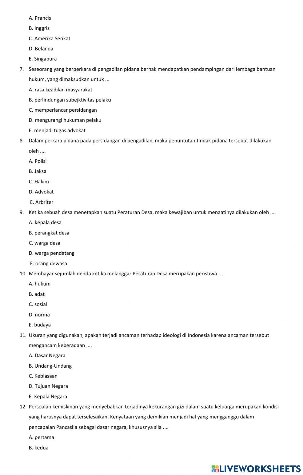 SOAl PPKN SAS 2 KELAS 11