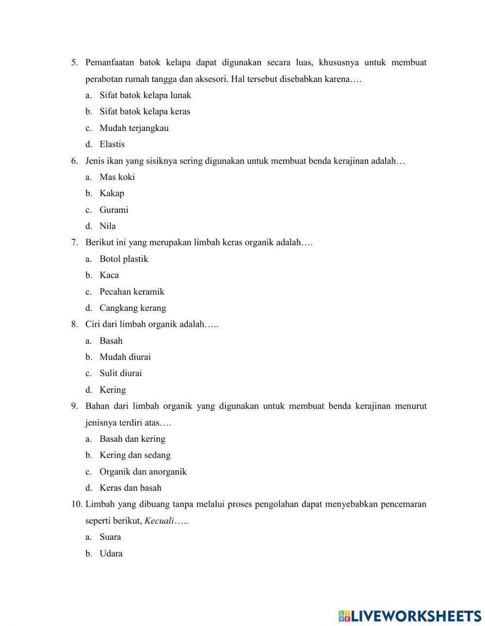 Soal PAT prakarya kelas 8