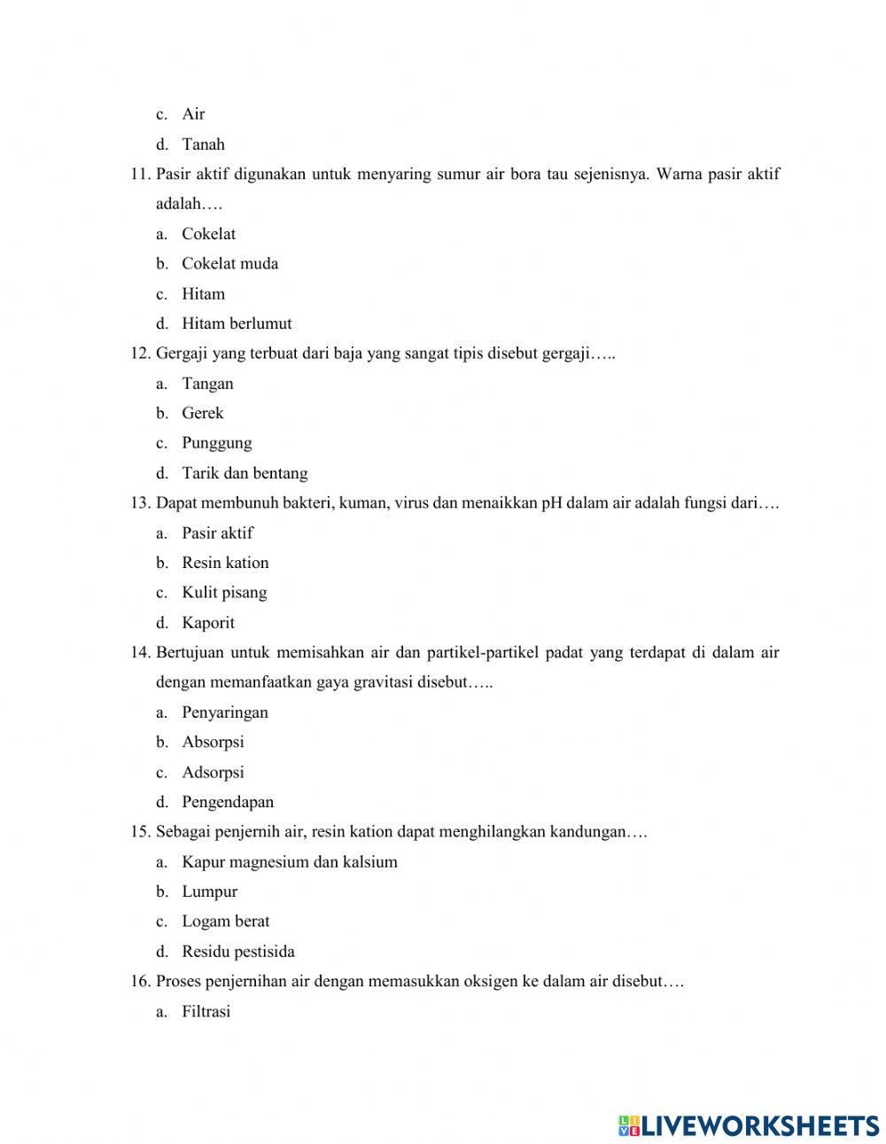 Soal PAT prakarya kelas 8