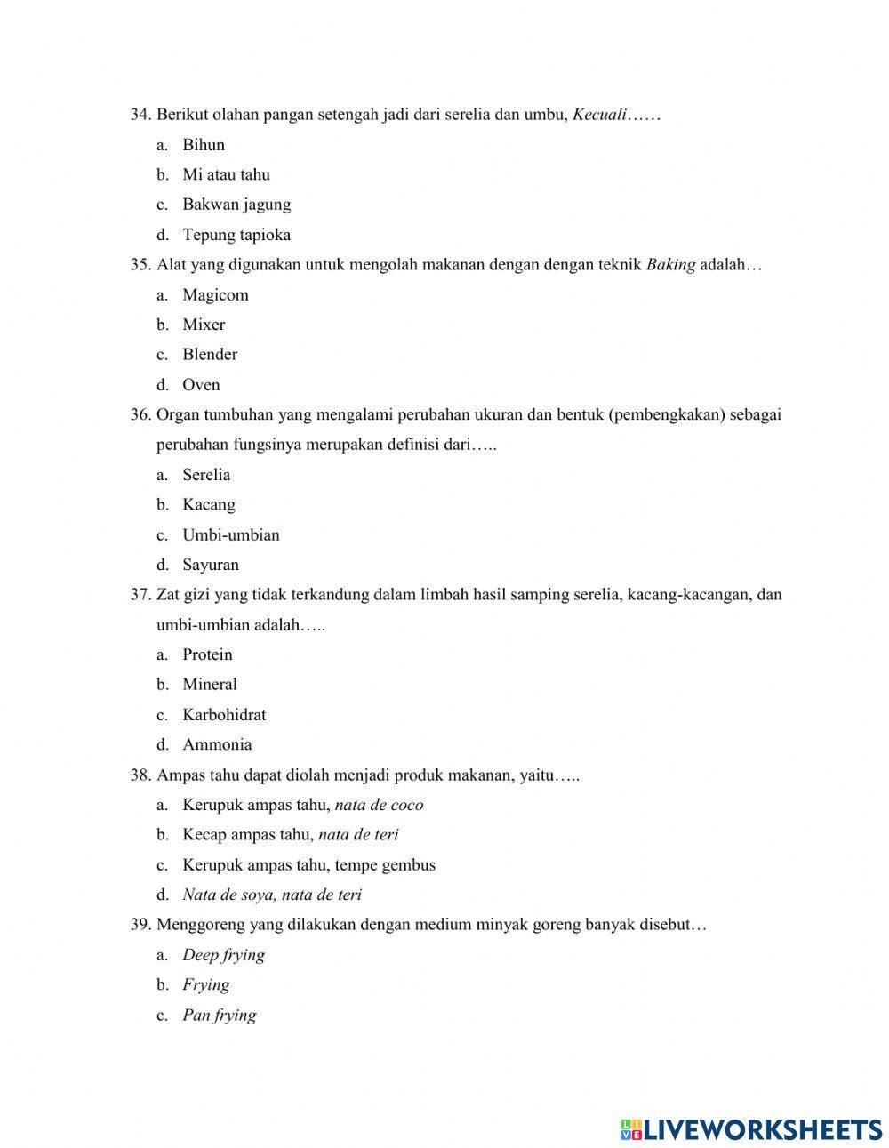 Soal PAT prakarya kelas 8