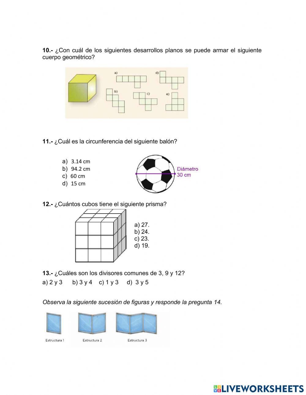 Guía de matemáticas 6to