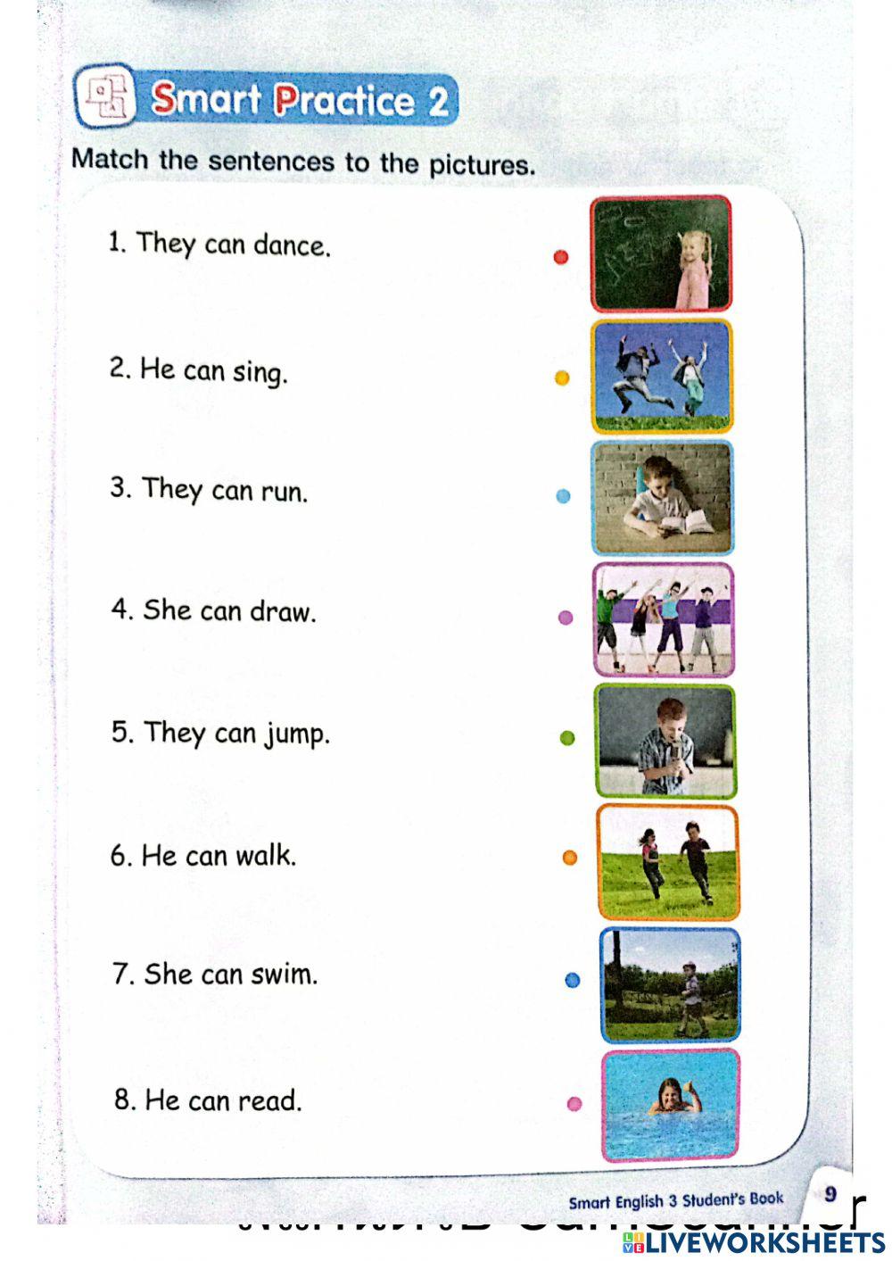 Match the sentences to the pictures.