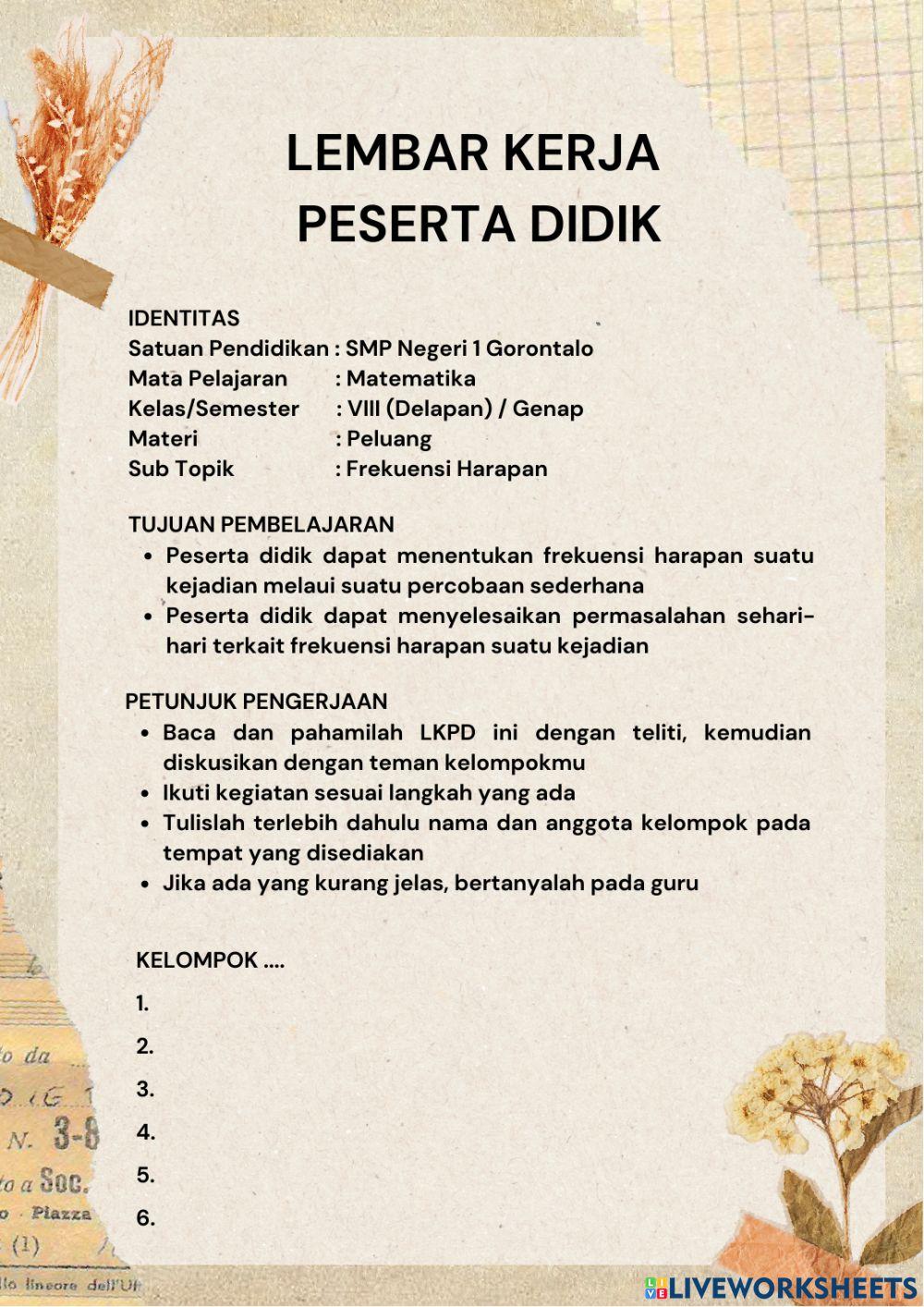 LKPD Frekuensi Harapan