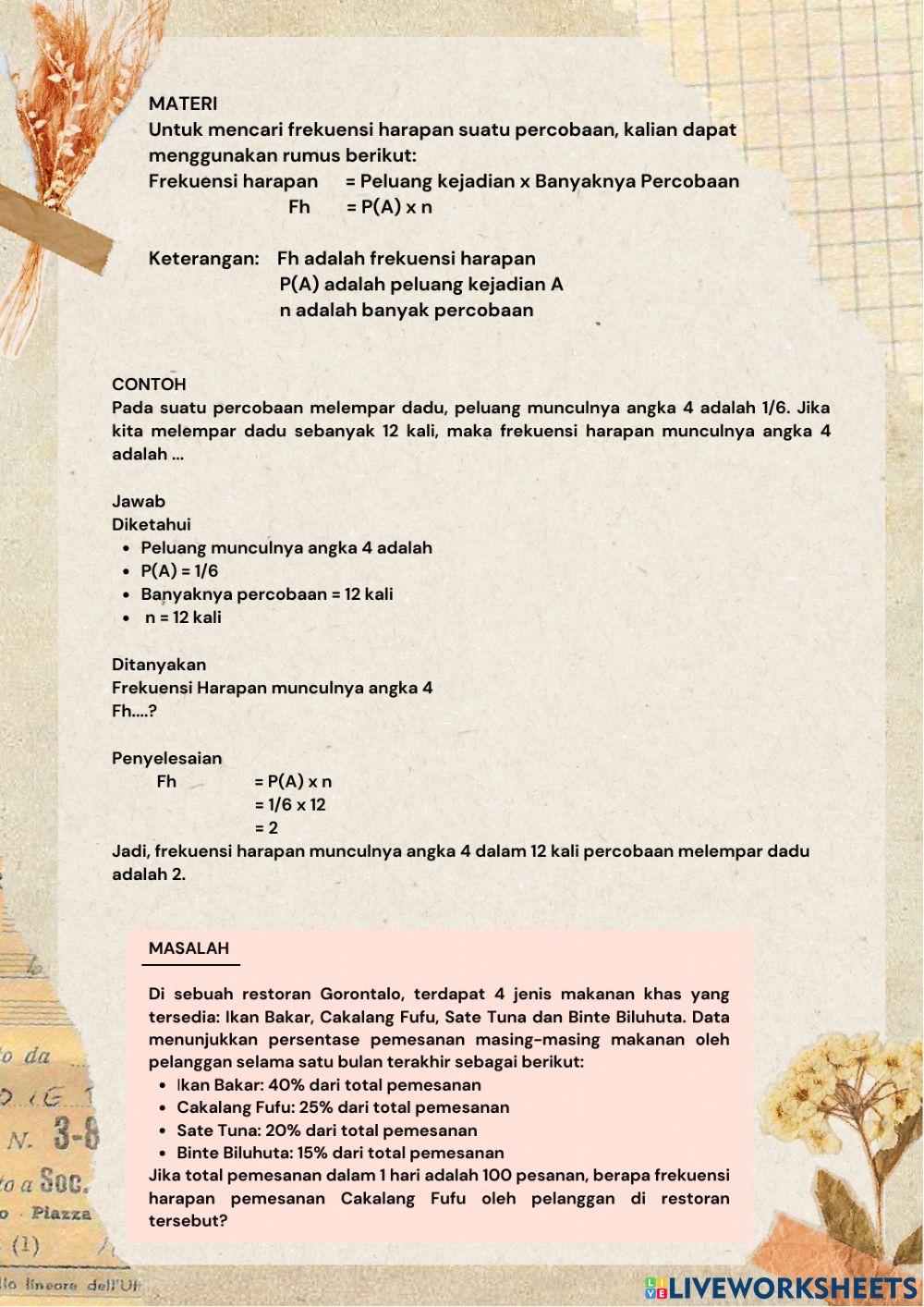 LKPD Frekuensi Harapan