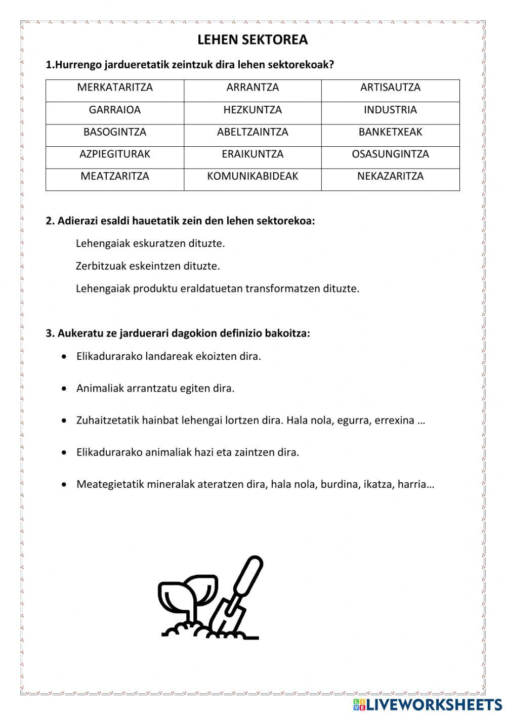 Lehen sektorea Lehen sektorea