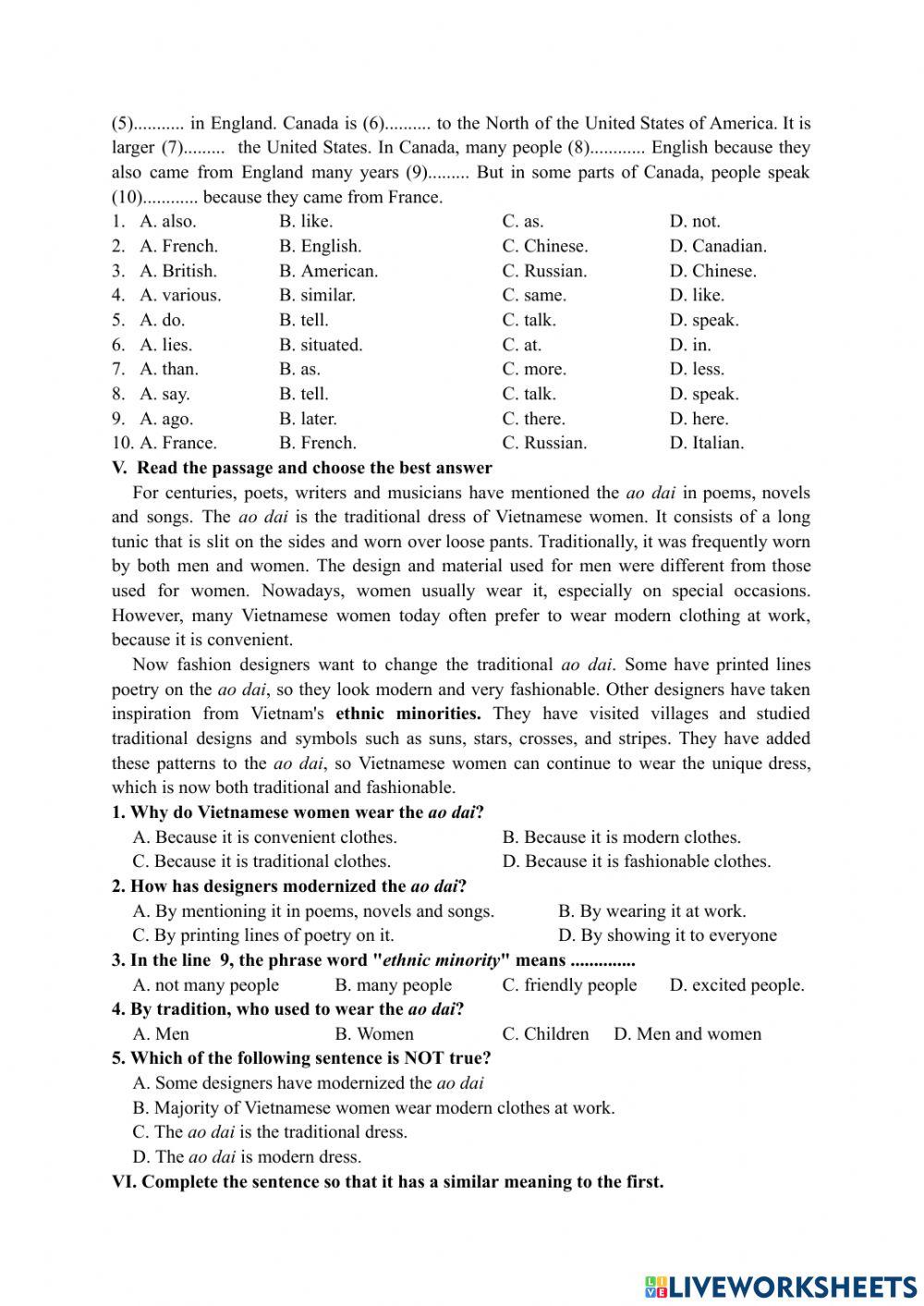 Đề luyện thi vào trường Cầu Giấy đề số 9