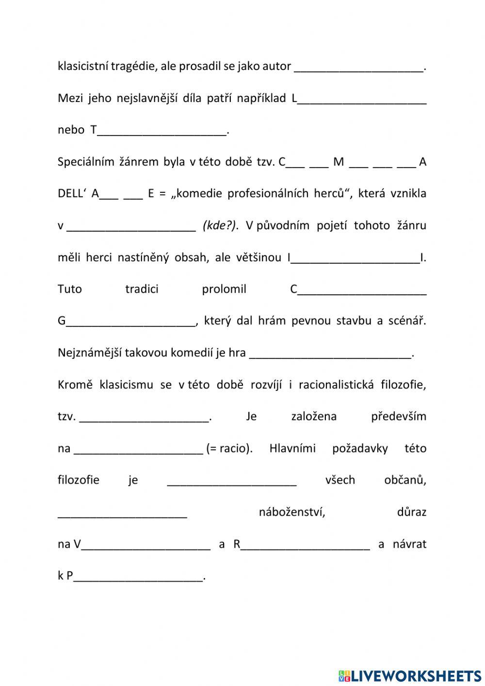 Klasicismus a osvícenství