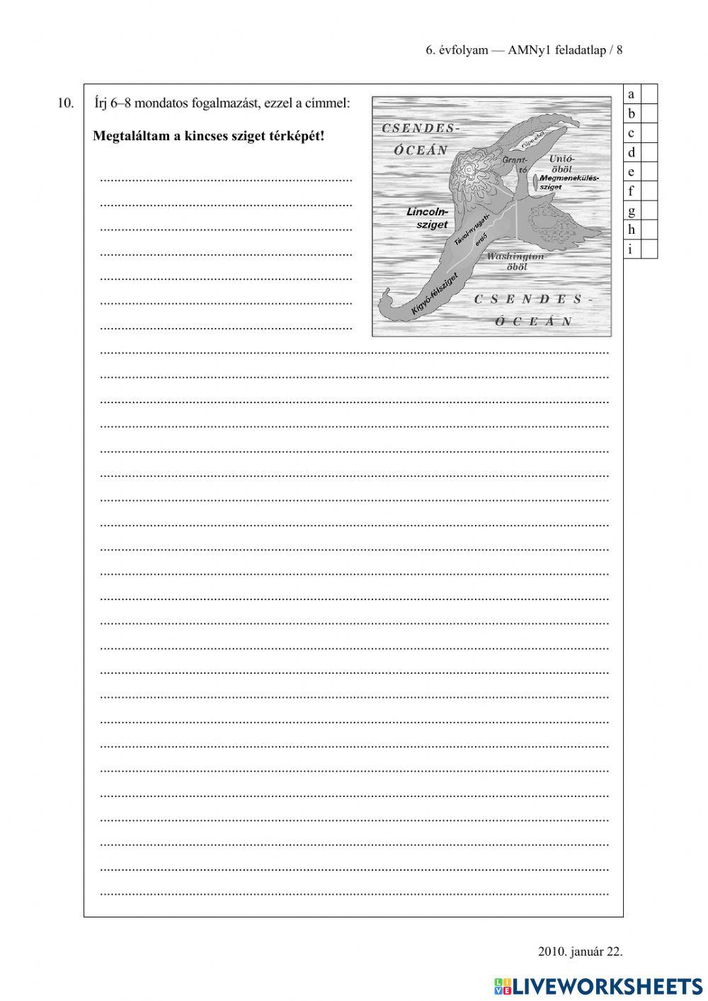 Felvételi magyar 6. o.