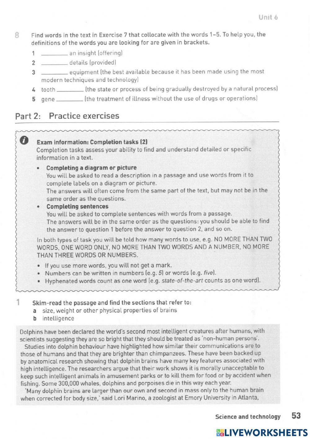 Ielts reading unit 6