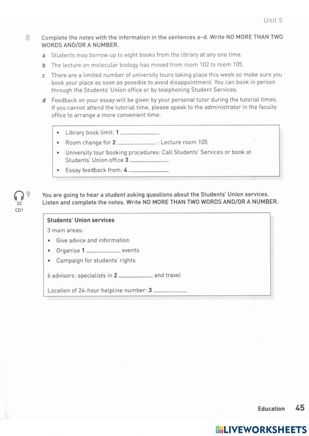Ielts listening unit 5