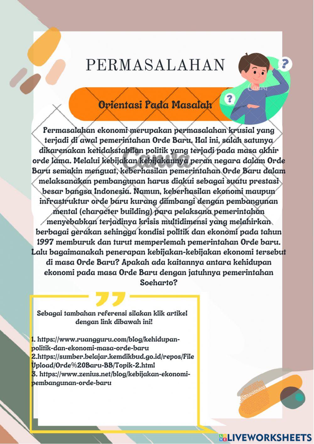 E-Lkpd sejarah indonesia kehidupan ekonomi orde baru