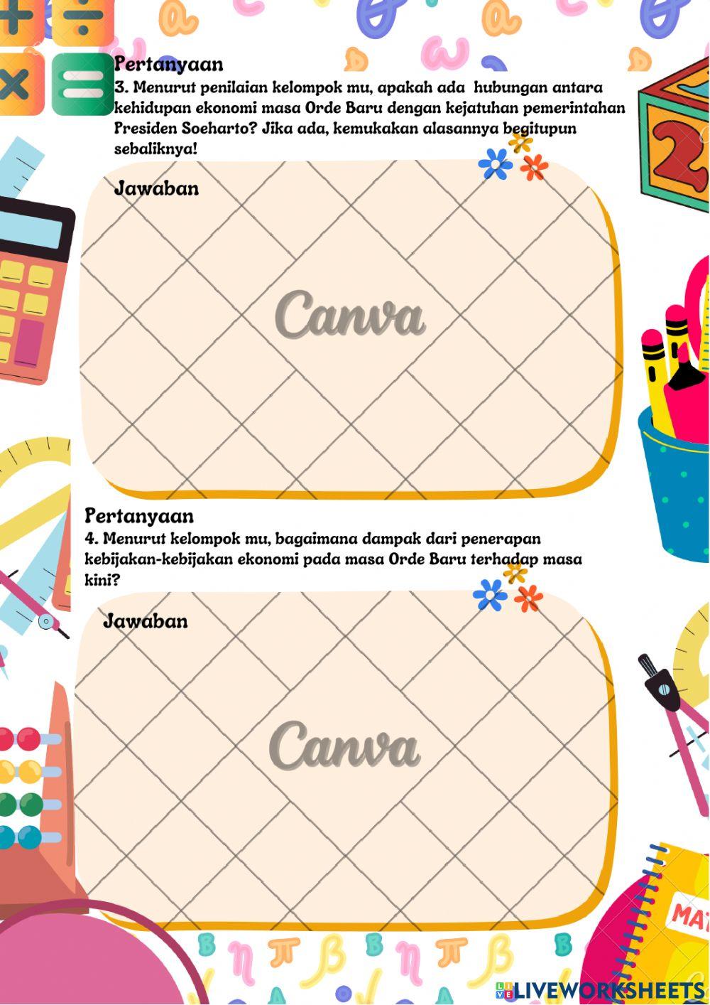 E-Lkpd sejarah indonesia kehidupan ekonomi orde baru