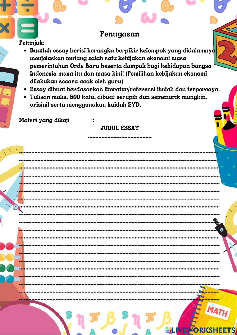 E-Lkpd sejarah indonesia kehidupan ekonomi orde baru