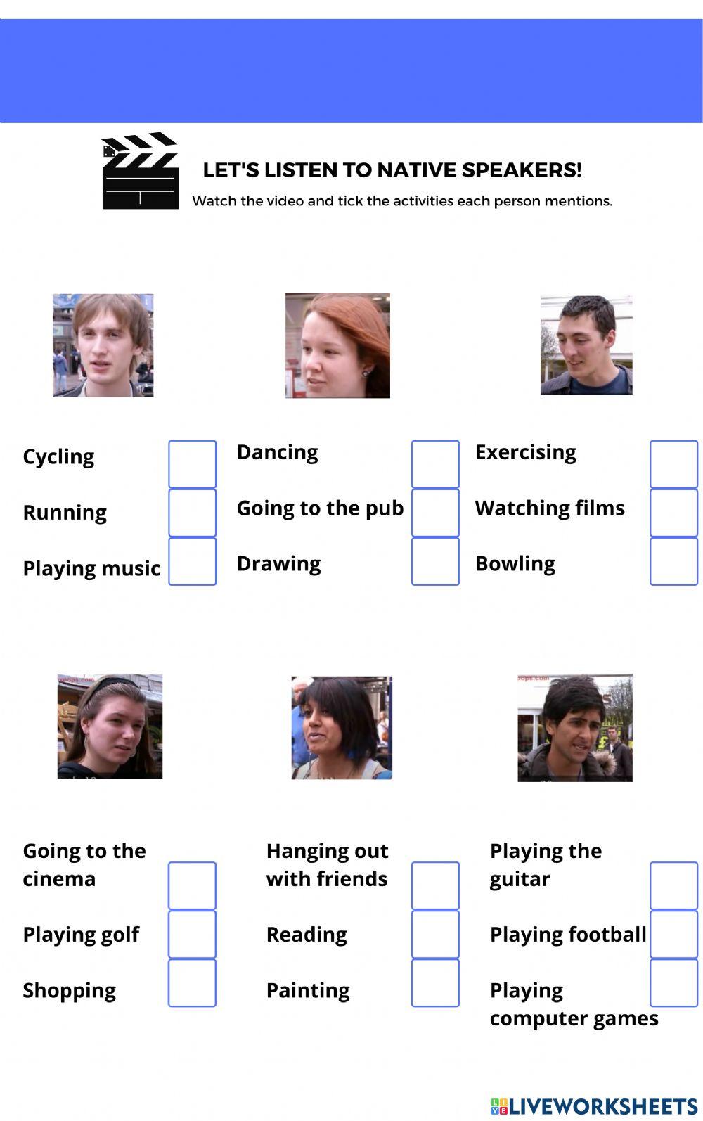 Free time activities