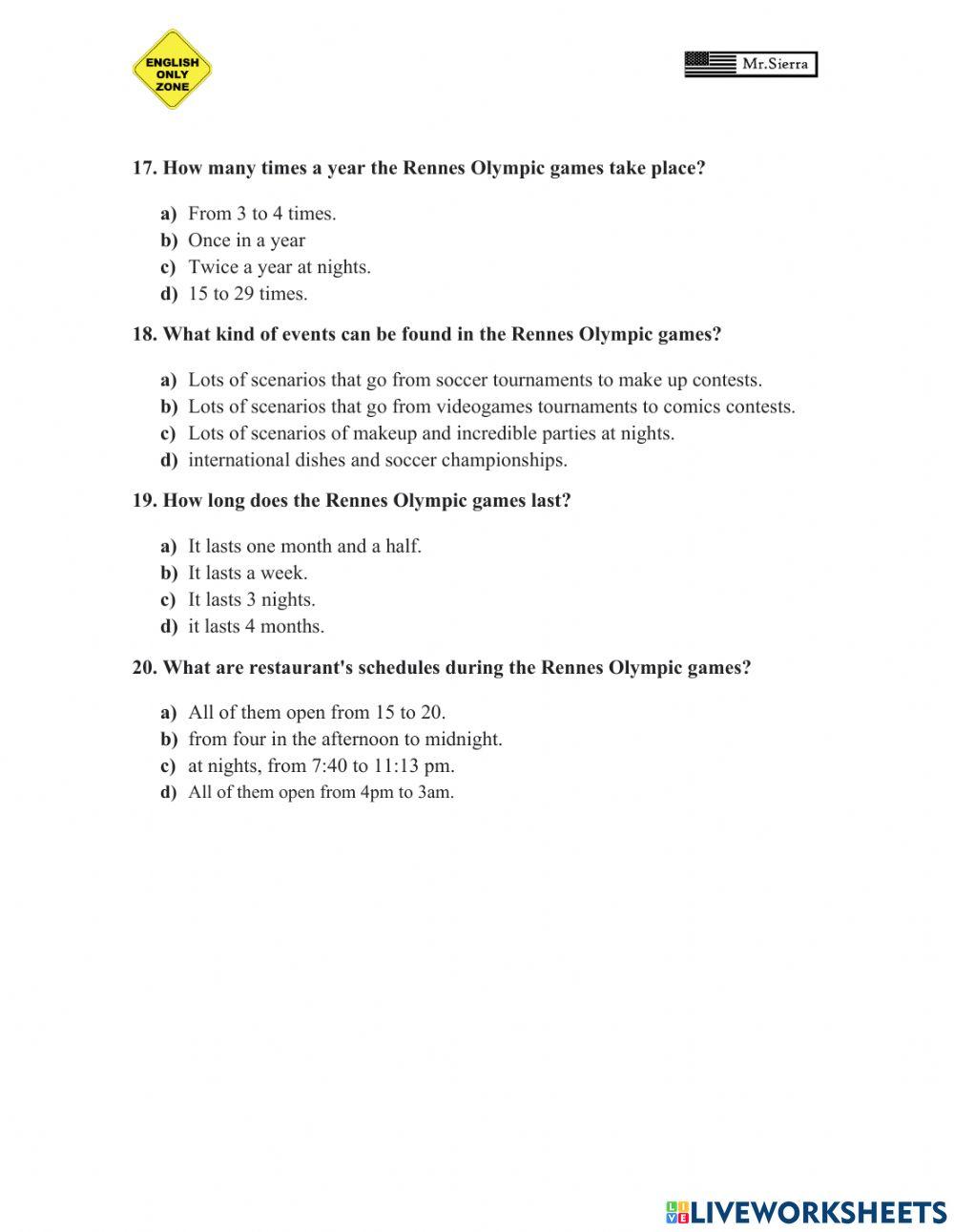 Listening challenge - Personal information